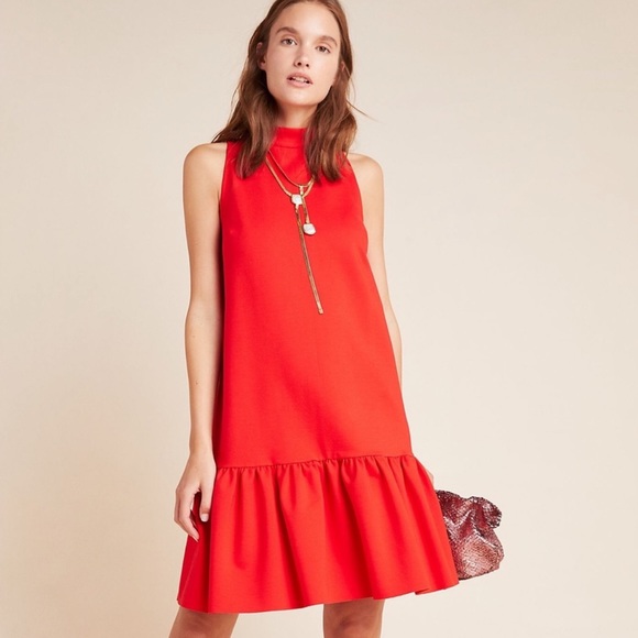 NWT Anthropologie Alissa Swing Bright Red Dress - Picture 2 of 10